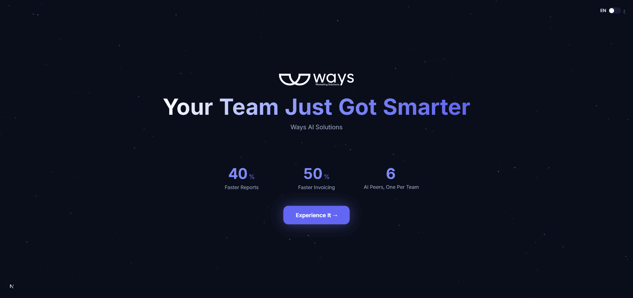 Ways AI dashboard in English